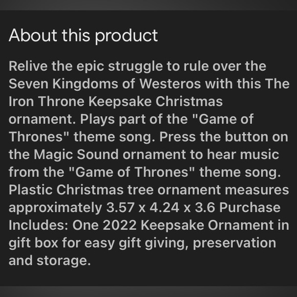 Iron Throne Ornament - Picture 8 of 15